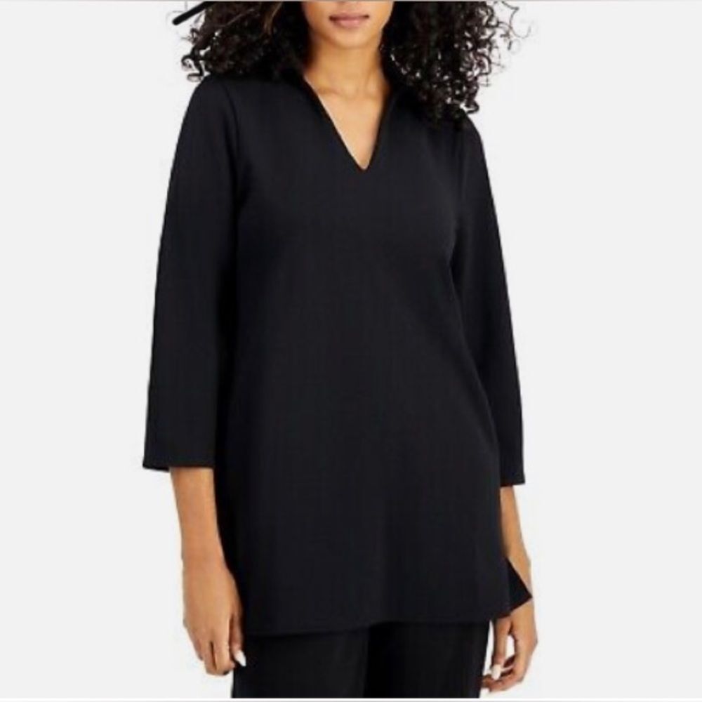 Alfani Black Polka Dot Tunic Large